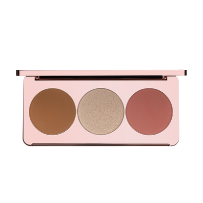 Trio Highlighter Palette DEW ROSE 01